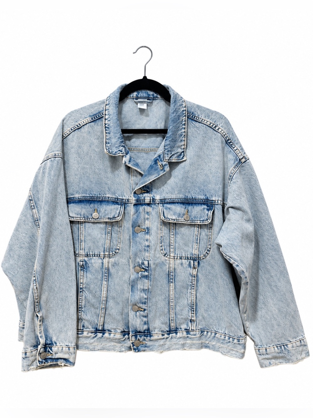 &DENIM by H&M Light Wash Oversized Distressed Jean Jacket L
